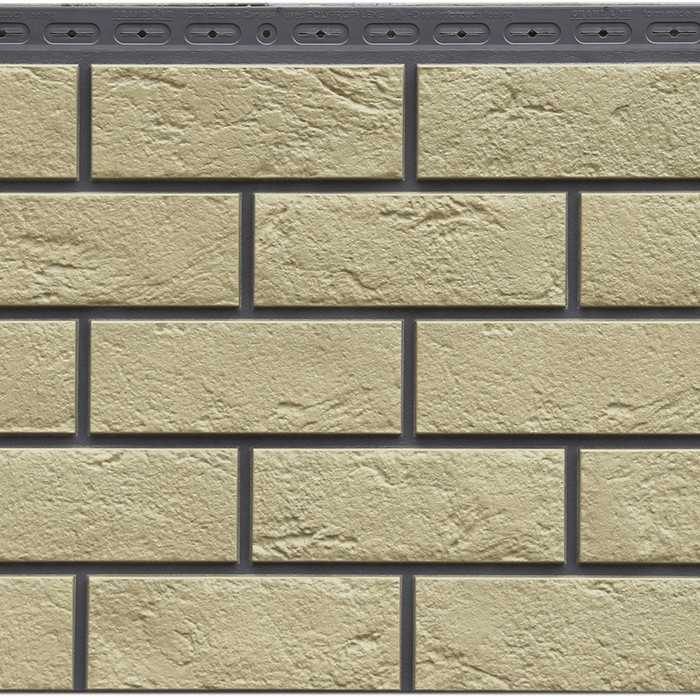 Фасадная панель Grand Line Кирпич состаренный Элит Ваниль